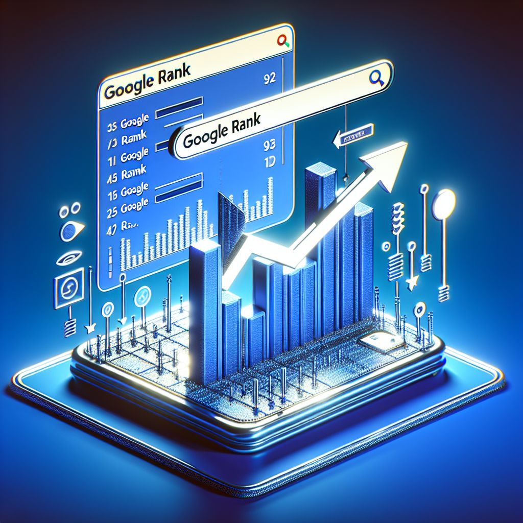 3d illustration of a smartphone displaying Google Maps and Local 3Pack search engine ranking data with upward trending graphs symbolizing SEO growth.